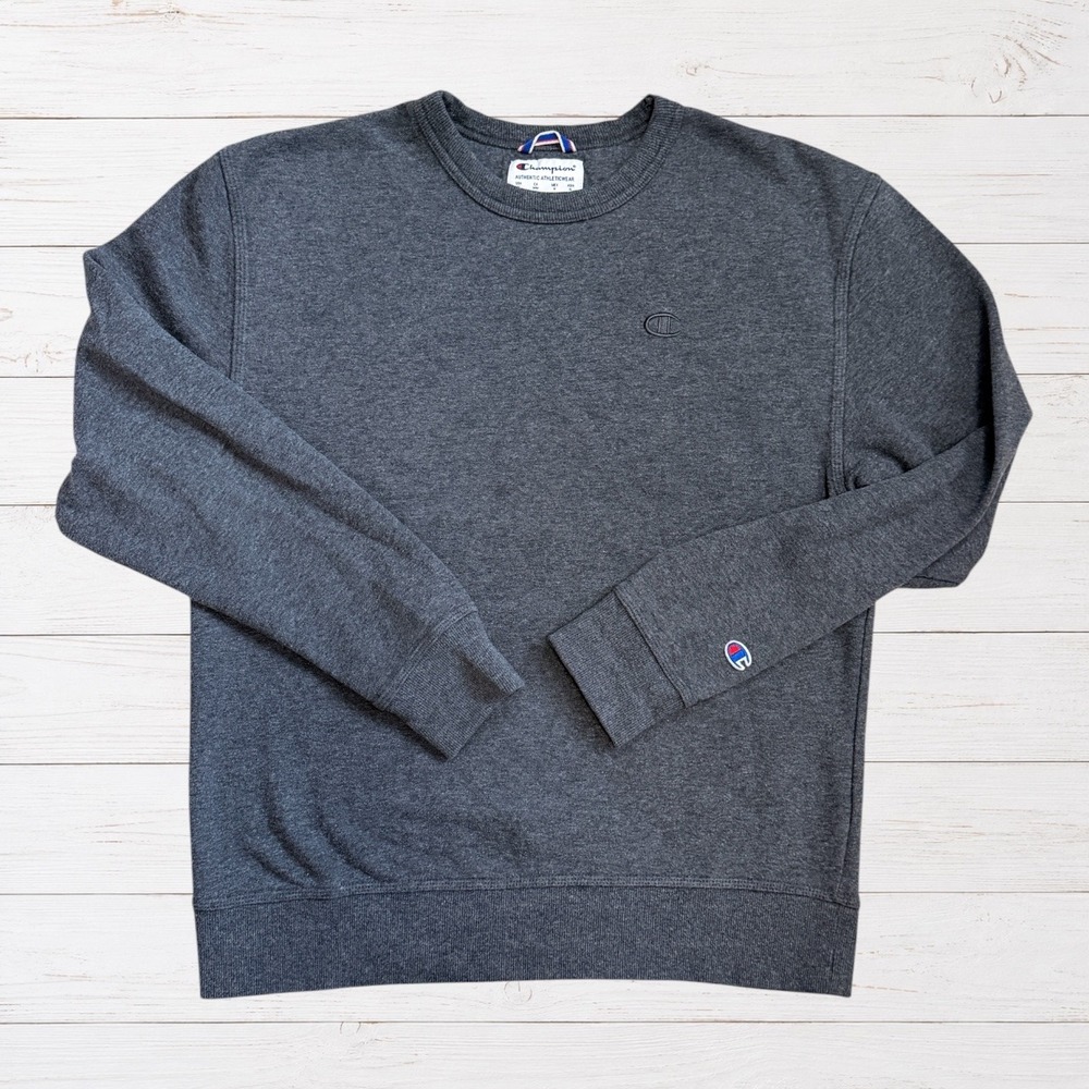 Champion Charcoal Gray Crewneck Sweatshirt Men's M Athletic Sportswear